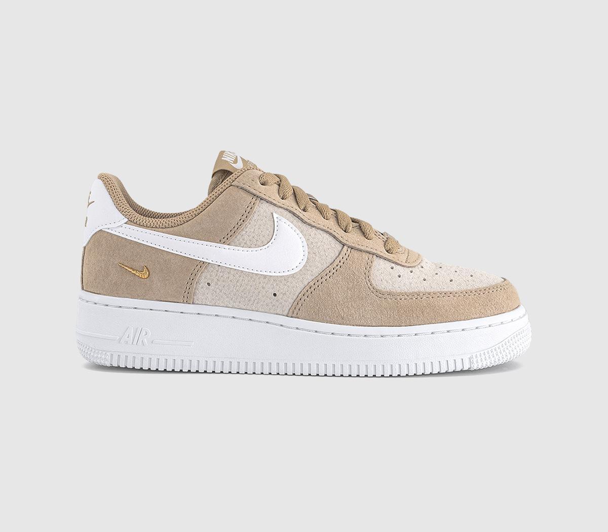 Nike Air Force 1 Lo W Trainers Linen White Sanddrift Metallic Gold