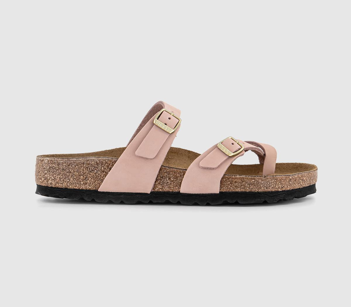 Womens Birkenstock Mayari Cross Strap Sandals Soft Pink Nubuck