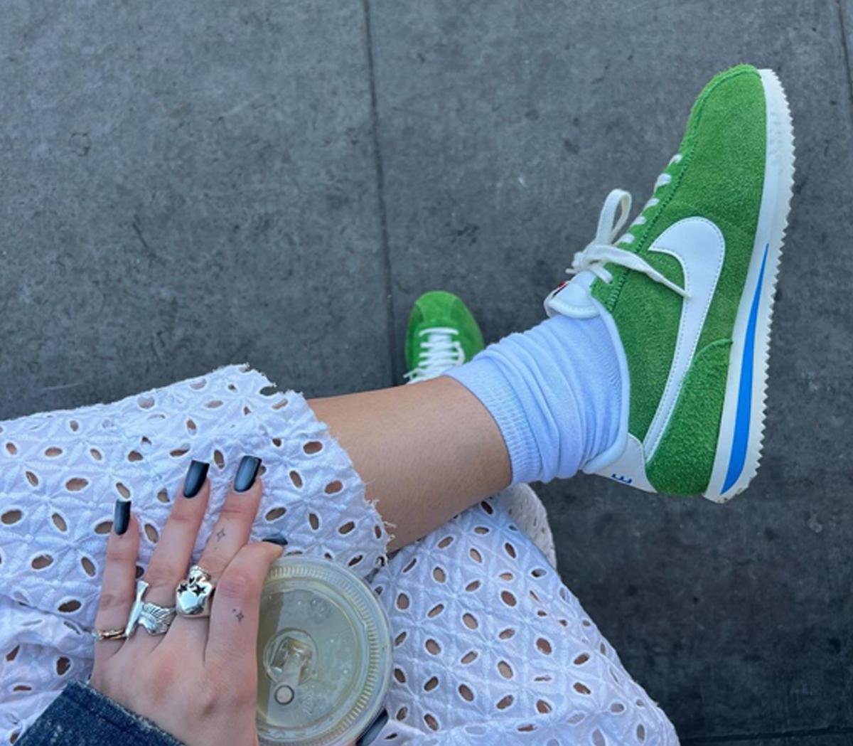 Nike Cortez Trainers Chlorophyll Sail Light Photo Blue Coconut Milk