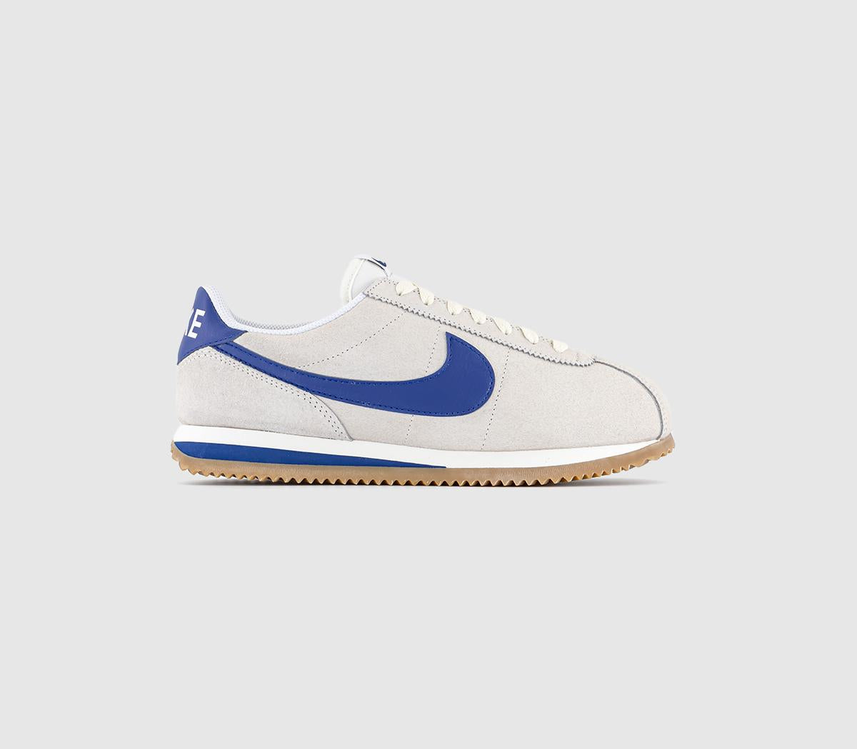 Nike Cortez Pale Ivory Deep Royal Blue Sail Gum Light Brown Uk Size 4.5