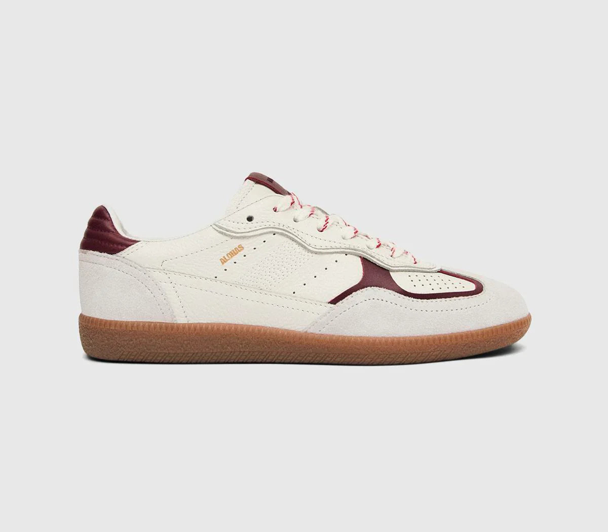 ALOHAS Tb490 Rife Sneakers White Burgundy Leather UK Size 4