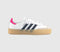 adidas Sambae Trainers White Night Indigo Pink Gum UK Size 4