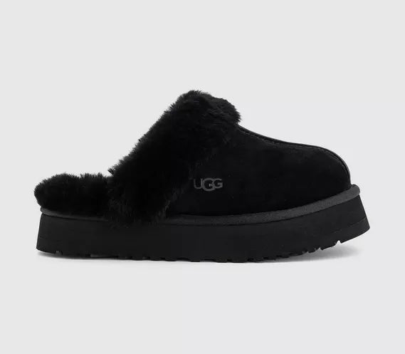 Womens UGG Disquette Slippers Black UK Size 5
