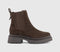 Womens OFFICE Archie Chunky Chelsea Ankle Boots Brown Suede UK Size 5