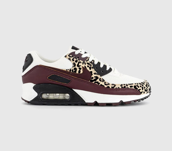 Nike Air Max 90 Trainers Sail Burgundy Crush Velvet Brown UK Size 9.5