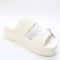 Womens Crocs Brooklyn Buckle Low Wedge Sandals Chalk UK Size 6