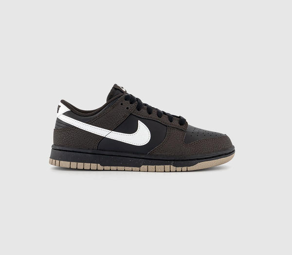 Nike Dunk Low Trainers Black Summit White Velvet Brown Khaki