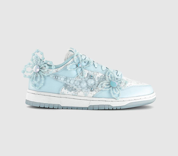 Nike Dunk Low Trainers Summit White Blue Tint Wolf Grey