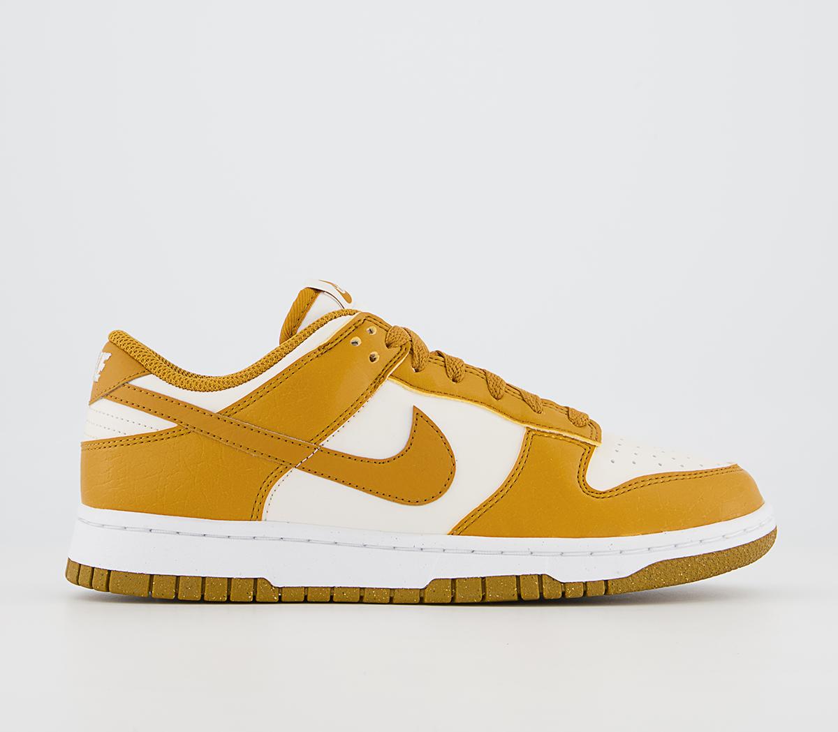 Odd Sizes - Nike Dunk Low Phantom Gold Suede White Volt - UK Sizes Right 6/Left 5