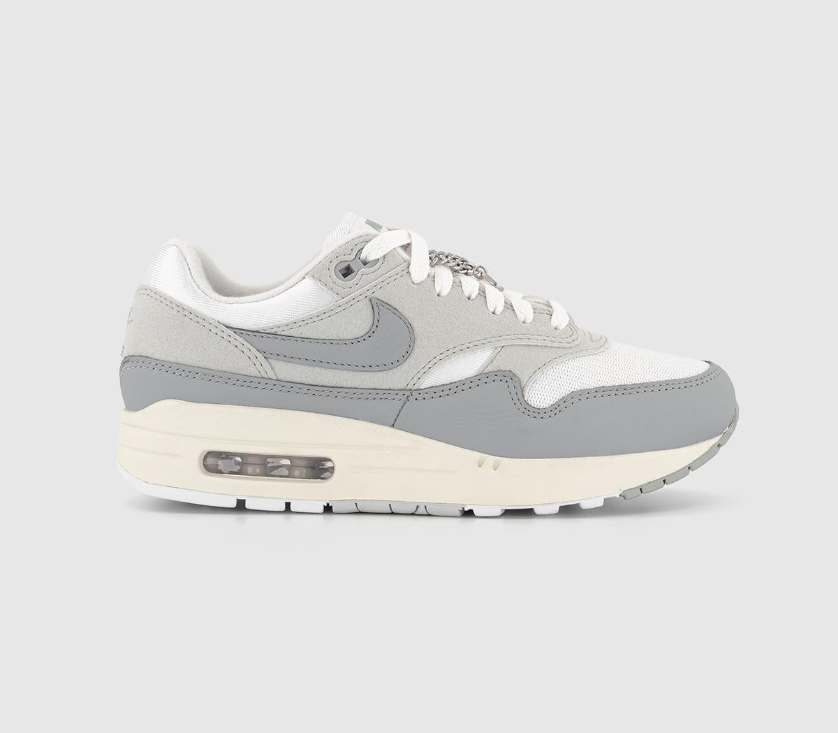 Nike Air Max 1 Pure Platinum Light Smoke Grey White Sail Uk Size 5