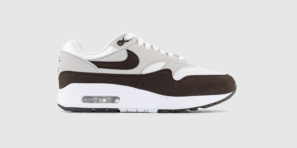 Nike Air Max 1 Trainers Neutral Grey Baroque Brown White Black OFFCUTS SHOES by OFFICE