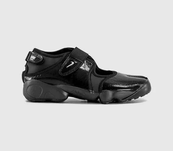 Nike Air Rift Trainers Black Metallic Silver Black
