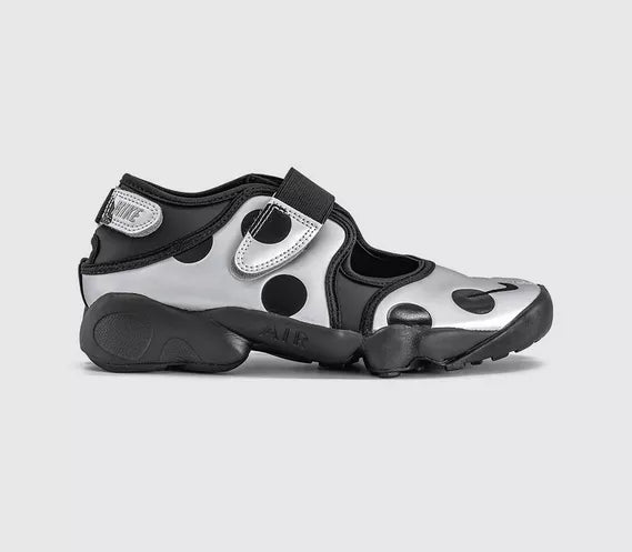 Nike Air Rift Trainers Black Silver Polka Dot