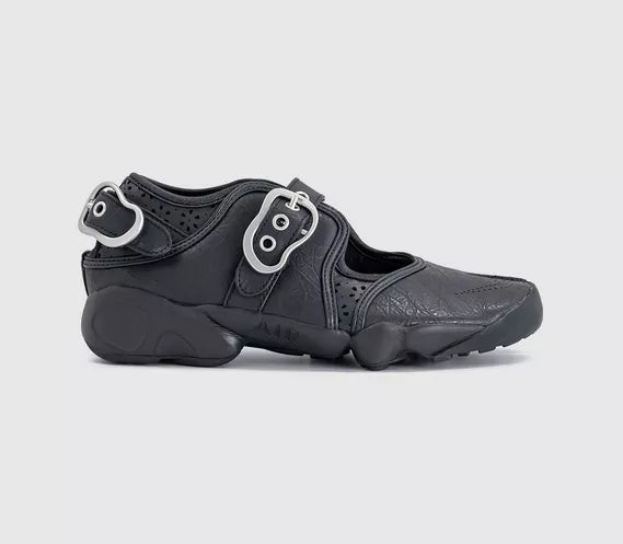 Nike Air Rift Trainers Black Black Metallic Buckle