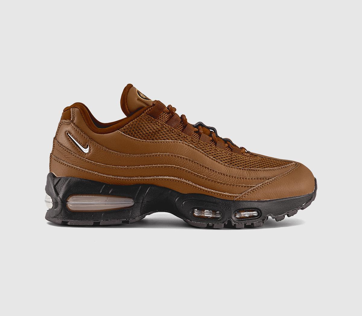 Nike Air Max 95 Trainers Lt British Tan Flax Velvet Brown