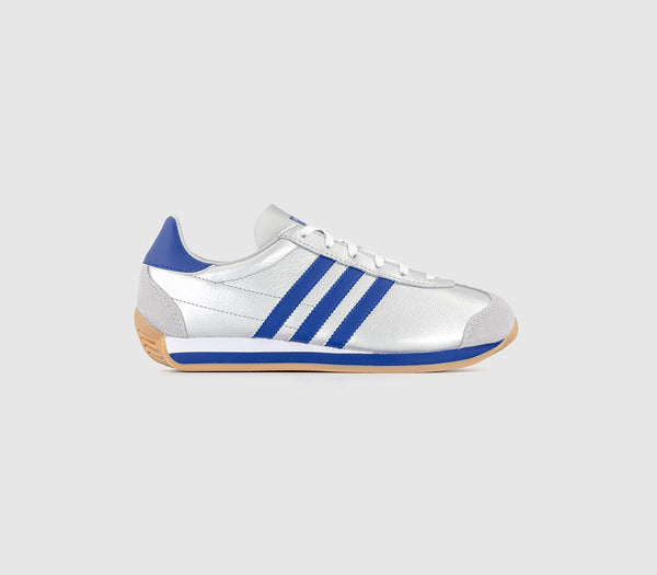 Odd Sizes -  adidas Country Og Matte Silver Bright Blue White - UK Sizes Right 5/Left 5.5