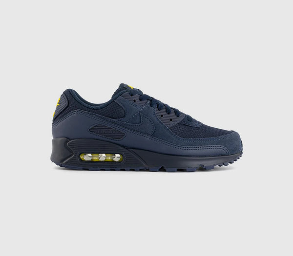Nike Air Max 90 Trainers Obsidian Obsidian Lightening UK Size 8