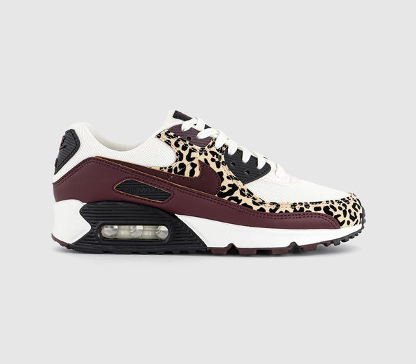 Nike Air Max 90 Trainers Sail Burgundy Crush Velvet Brown UK Size 8.5