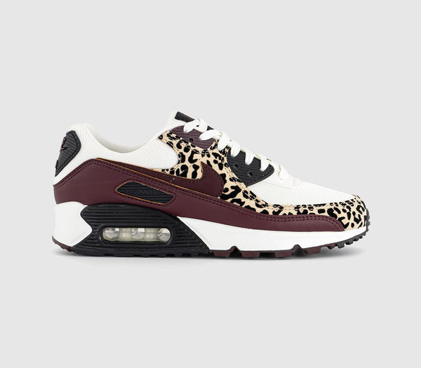  Nike Air Max 90 Trainers Sail Burgundy Crush Velvet Brown Uk Size 4