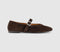Womens OFFICE Flavour Suede Mary Jane Ballet Pumps Brown Suede UK Size 6