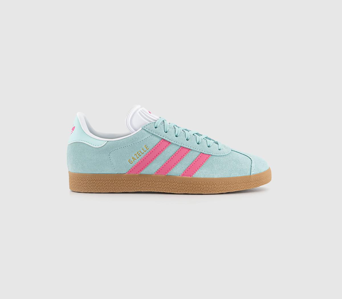 adidas Gazelle Trainers Semi Flash Aqua Lucid Pink Offwhite