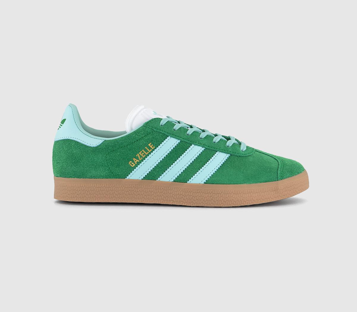 adidas Gazelle Trainers Green Semi Flash Aqua Gold Metallic