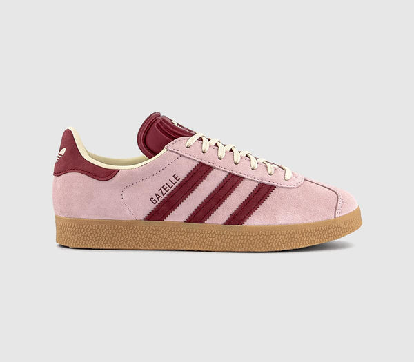  adidas Gazelle Trainers Clear Pink Noble Maroon Cream White Uk Size 3.5