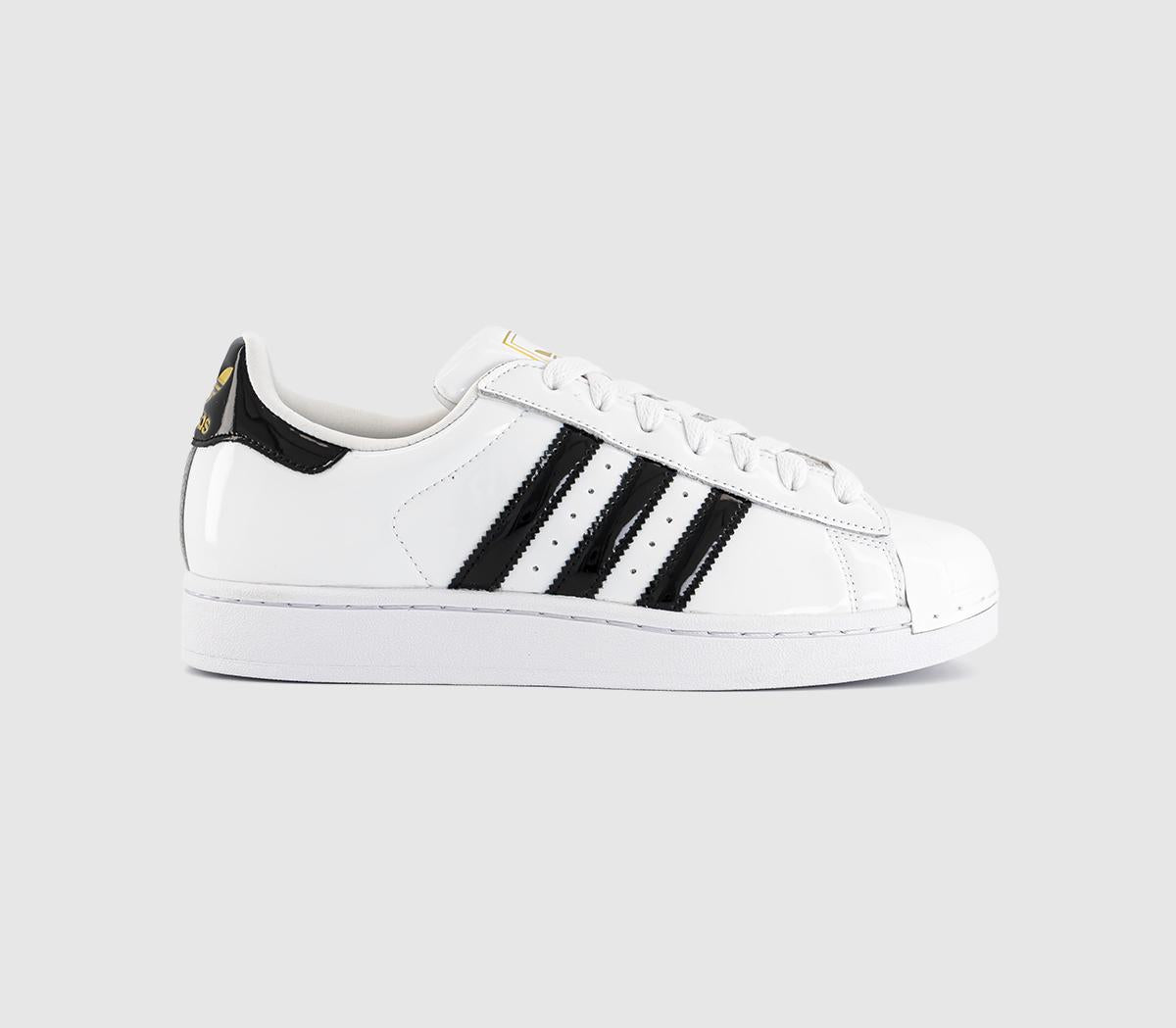 adidas Superstar II Trainers White Black Patent