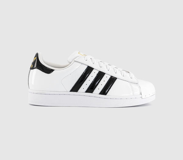 adidas Superstar II Trainers White Black Patent