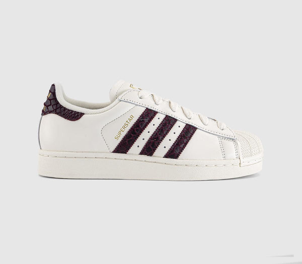 adidas Superstar Il Trainers Offwhite Maroon Gold Metallic