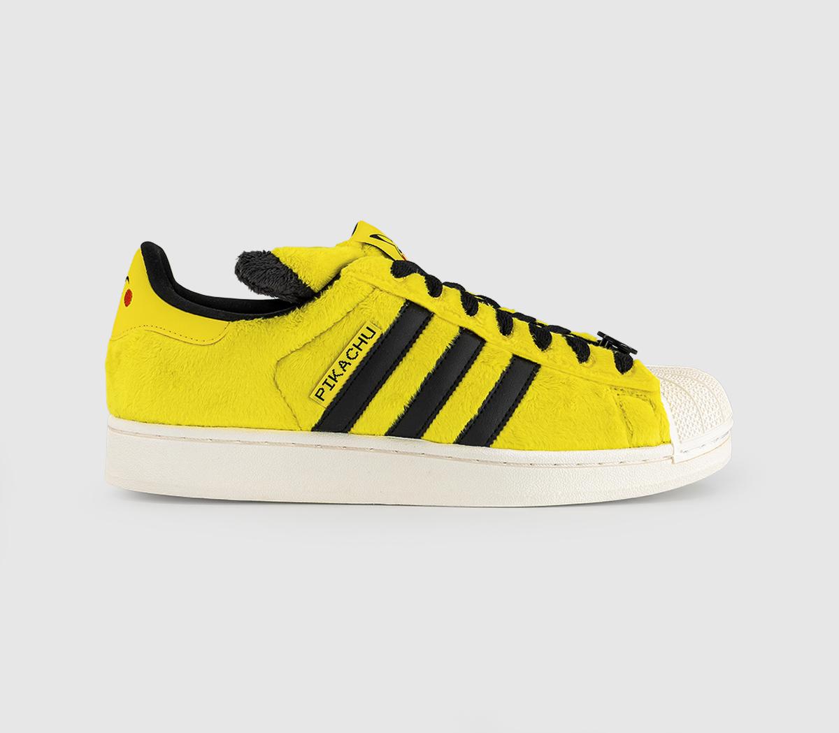 adidas Superstar II Trainers Pokemon Yellow Yellow Black