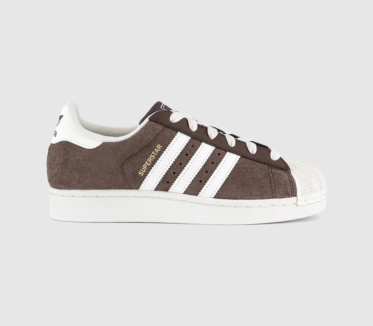 adidas Superstar II Trainers Shadow Brown Off White Gold Metallic
