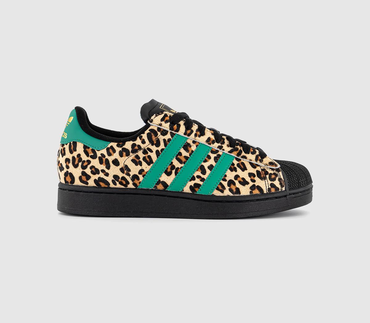 adidas Superstar Ii Trainers Black Court Green Gold Metallic