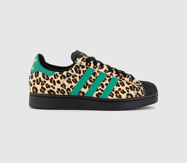 adidas Superstar Ii Trainers Black Court Green Gold Metallic