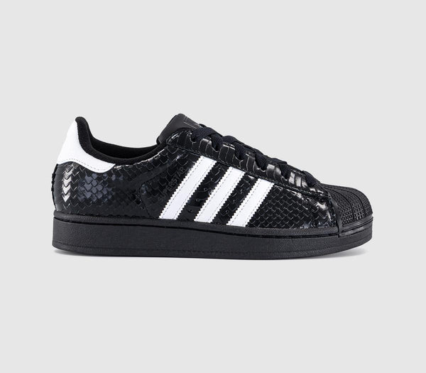adidas Superstar II Trainers Snake Black White Black