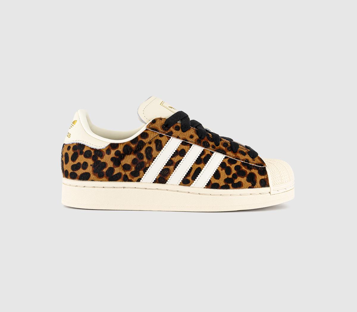 adidas Superstar Ii Trainers Leopard Cream White Gold Metallic