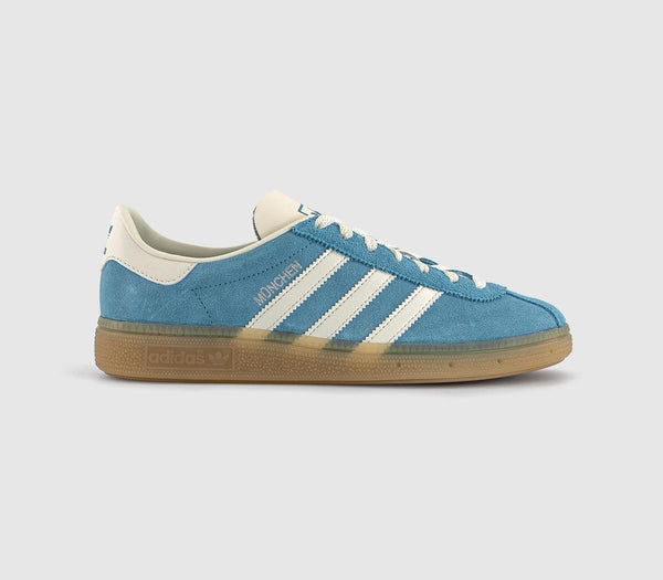  adidas München Trainers Preloved Blue Off White Uk Size 6