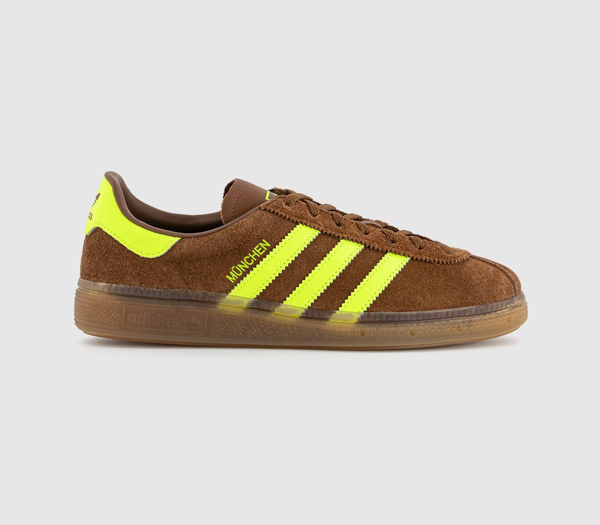 adidas Munchen Trainers Preloved Brown Solar Yellow Gum