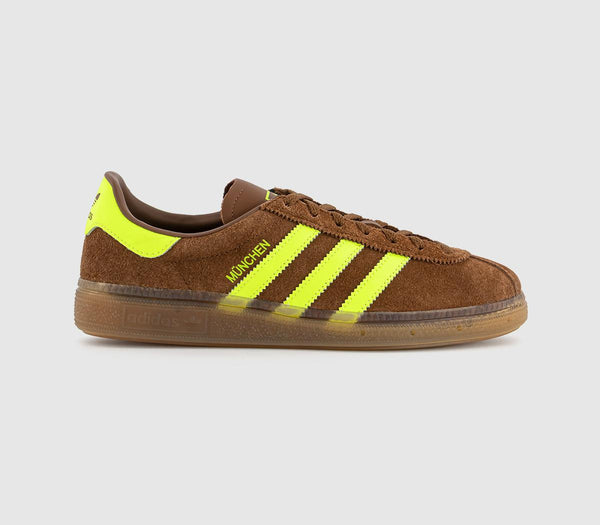 adidas Munchen Trainers Preloved Brown Solar Yellow Gum