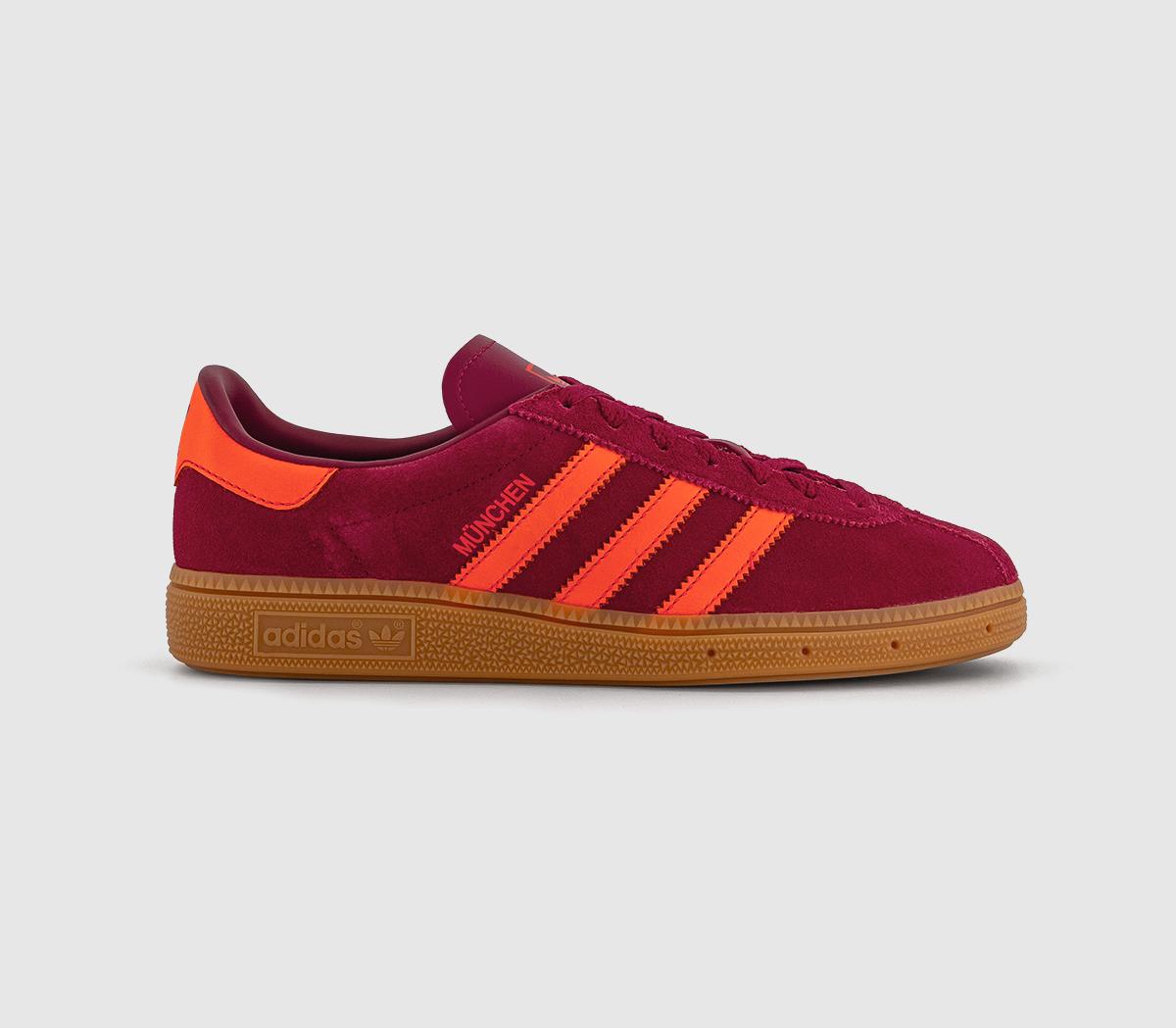 adidas München Trainers Team Victory Red Solar Red Gum