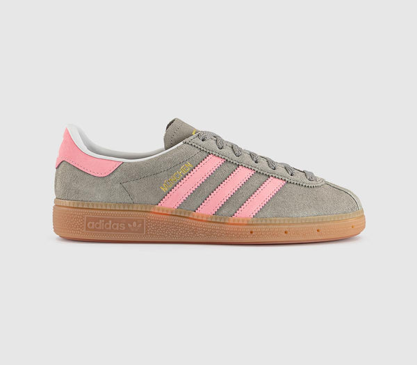adidas Munchen Trainers Silver Pebble Glory Pink Orbit Grey