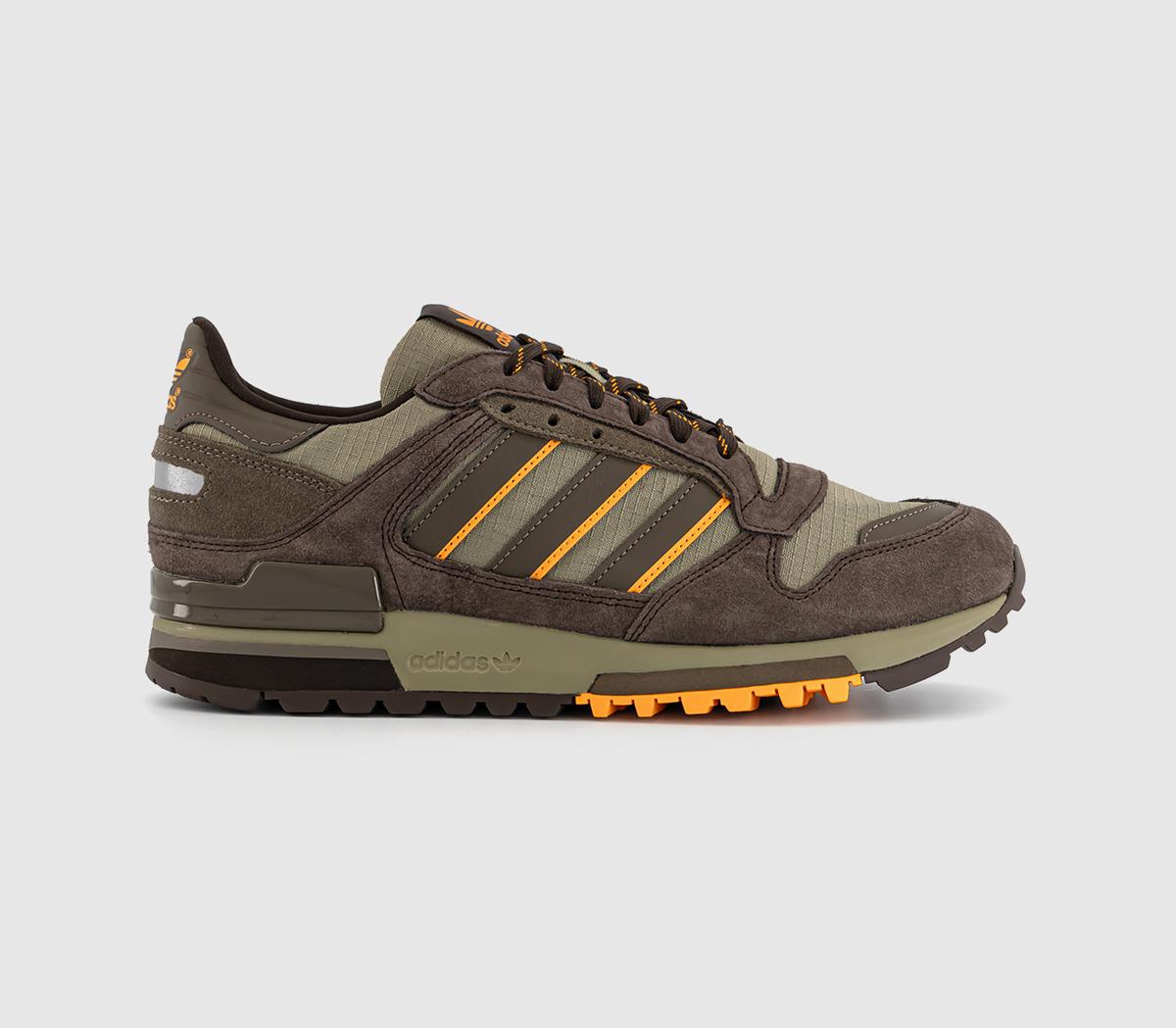 adidas Zx600 Trainers Dark Brown Orbit Green Cargo Brown