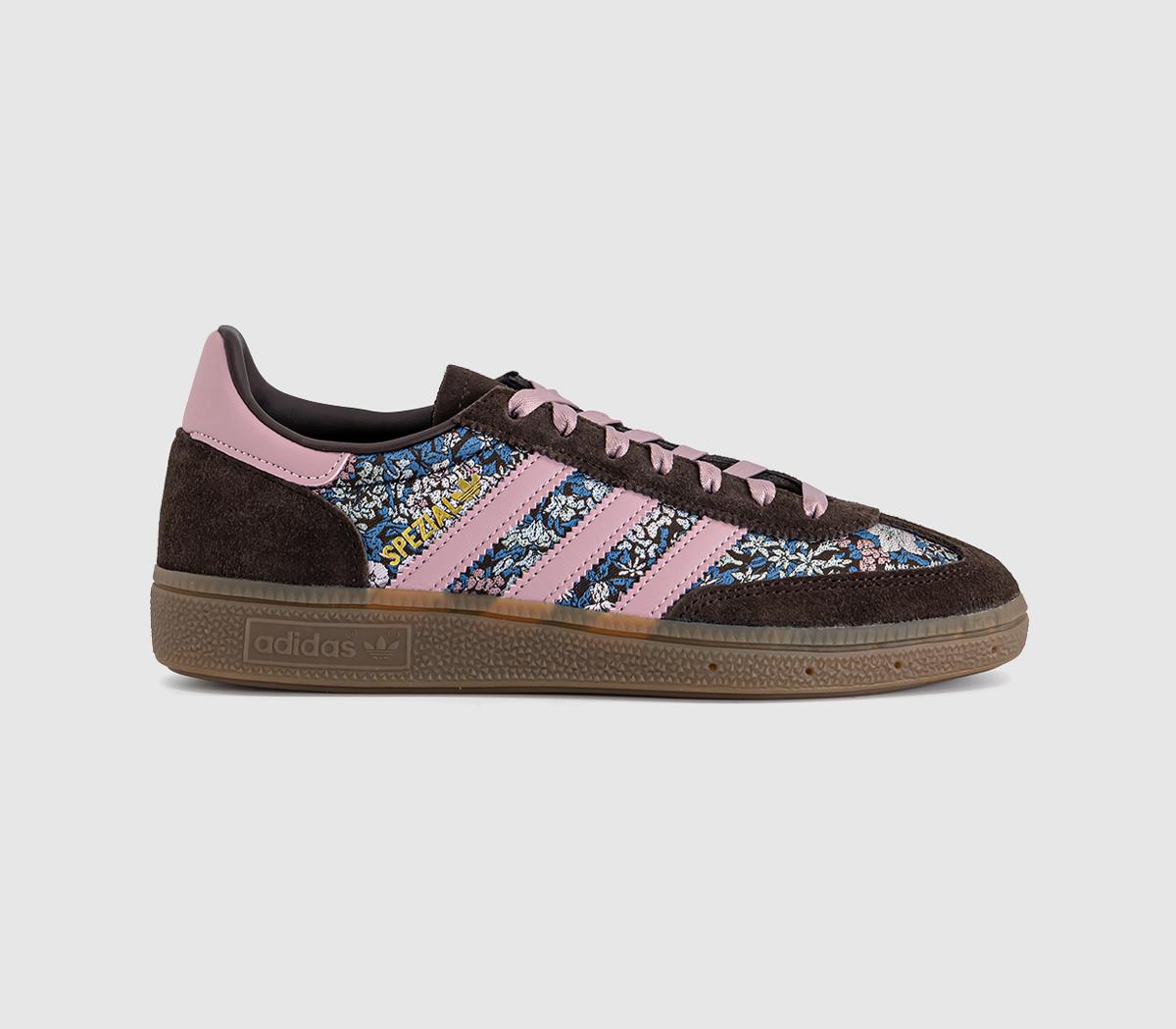 adidas Womens adidas Handball Spezial Trainers Liberty Aurora Coffee Magic Mauve Gum UK Size 4.5