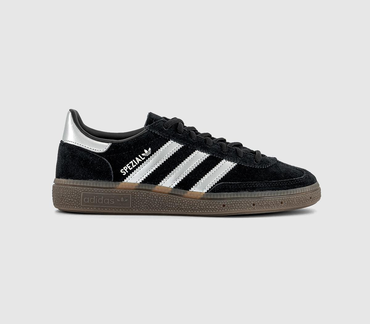 Odd Sizes -  adidas Handball Spezial Trainers Black Silver Metalic Gum - UK Sizes Right 5/Left 4.5