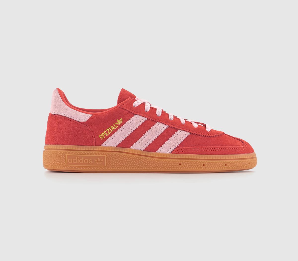 Odd Sizes -  adidas Handball Spezial Bright Red Clear Pink Gum - UK Sizes Right 5/Left 6