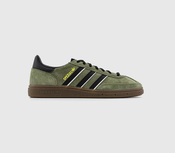 Odd sizes - adidas Handball Spezial Focus Olive Black Crystal White Uk Sizes Right 7/Left 8
