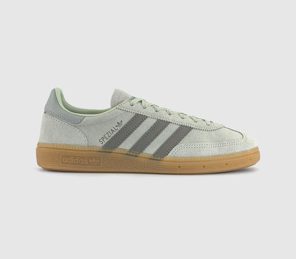 adidas Handball Spezial Trainers Linen Green Silver Pebble Wonder Silver UK Size 4.5