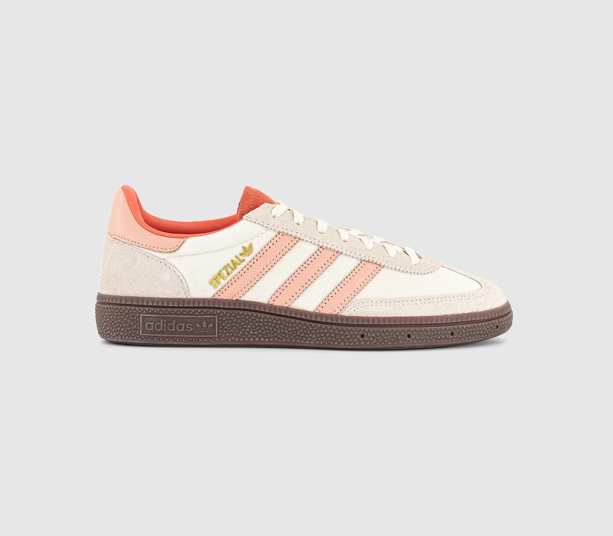 adidas Handball Spezial Trainers Cream White Powder Coral Semi Coral Uk Size 8