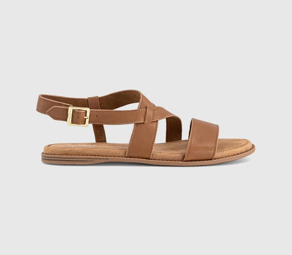 Womens TOMS Mar Sandals Brown Sugar Leather UK Size 7