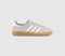 Mens Adidas Gazelle Indoor Trainers Grey Two White Gold Metallic Uk Size 5